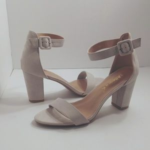 Beige colored Allegra K chunky heel size 9